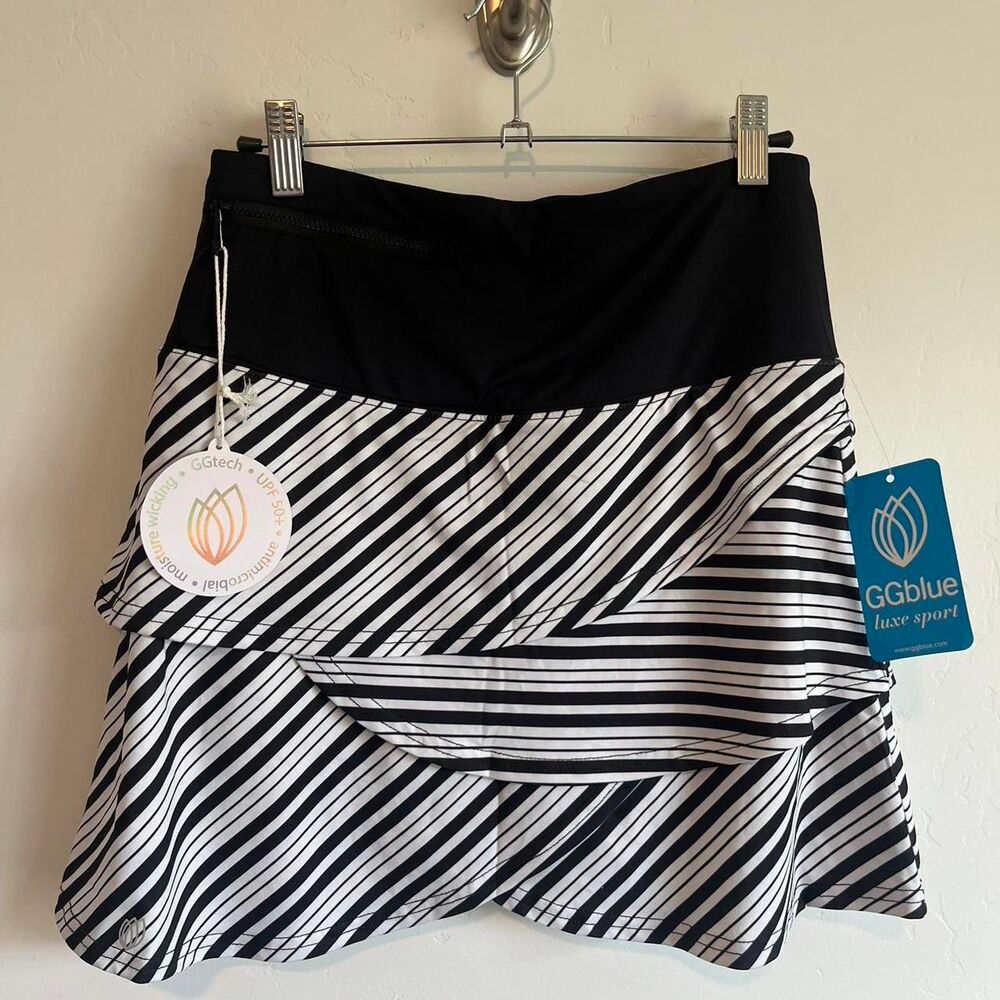NWT XS Black & white GG Blue sportswear skirt with built in shorts